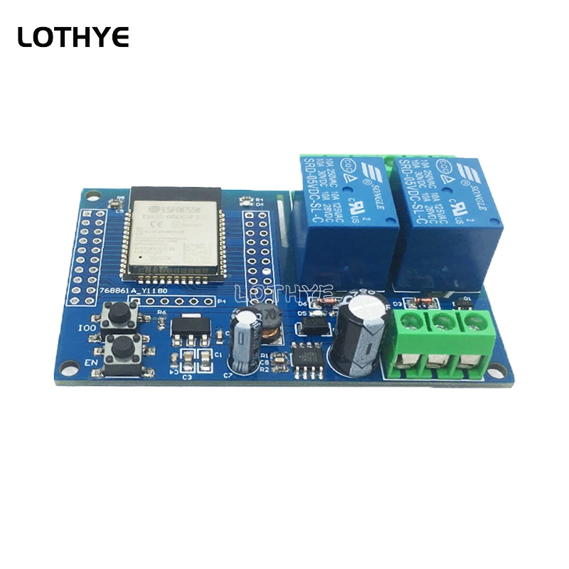 รูปสินค้า โมดูลควบคุมรีเลย์ ESP32 2 ช่อง สำหรับโปรเจกต์ IoT