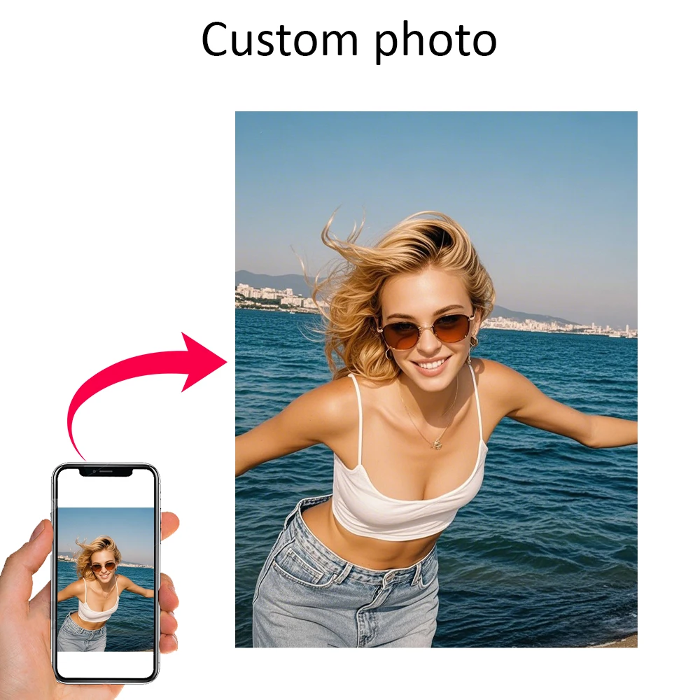 1 יחידה תמונות מותאמות אישית על קנבס עם מסגרת עץ או פוסטר ללא מסגרת, תמונות מותאמות אישית עבור האהוב שלך, המשפחה, החבר