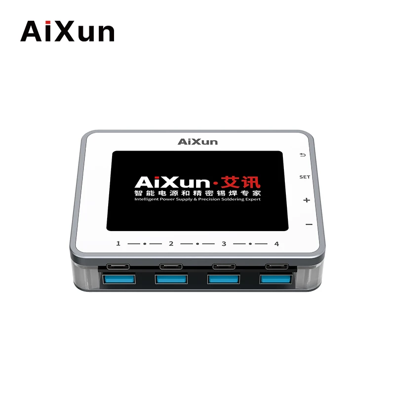 AIXUN 스마트 USB 디지털 디스플레이 라이트닝 QC 3.0, 고속 충전 도구 키트 세트, 아이폰, 삼성, 화웨이, 샤오 태블릿용, PF26, 260W