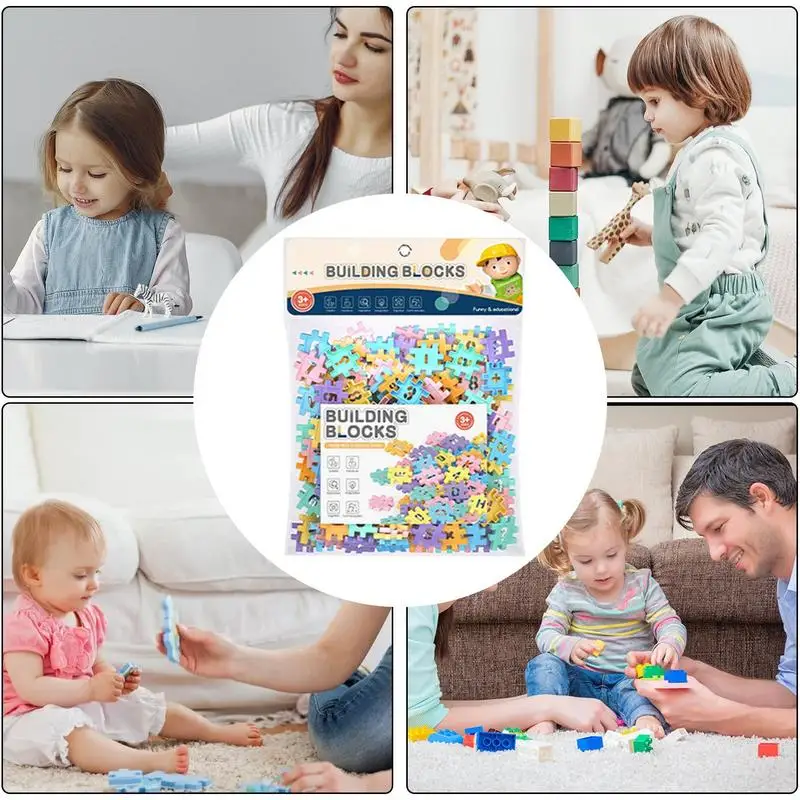 Interlocking Building Blocks 100pcs Funny Puzzle Toy Set Colorful Interlocking Components Brain Teaser Puzzles for Kids Gifts