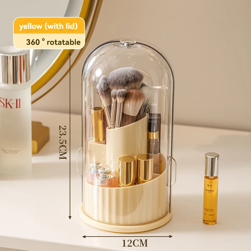 360° Rotating Makeup Brush Holder Desktop Makeup Organizer Cosmetic Storage Box Lipstick Eyebrow Brush Holder Jewelry Container 5