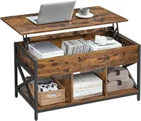 Coffee Table,Lift Coffee Table with Storage Shelf,Hidden Compartments and Lifting Top,19.7 x 39.4 x (19.3-24.4) Inches 1
