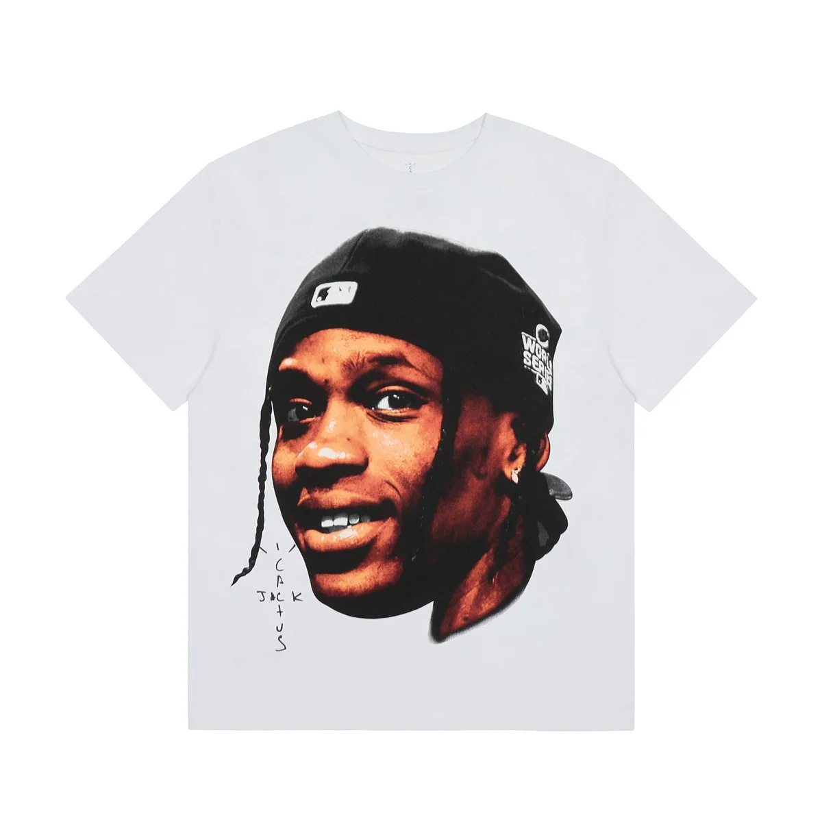 Travis Scott Portrait Printed T-Shirt American Casual High Street Loose Male and Female Couples Short Sleeves Summer 2