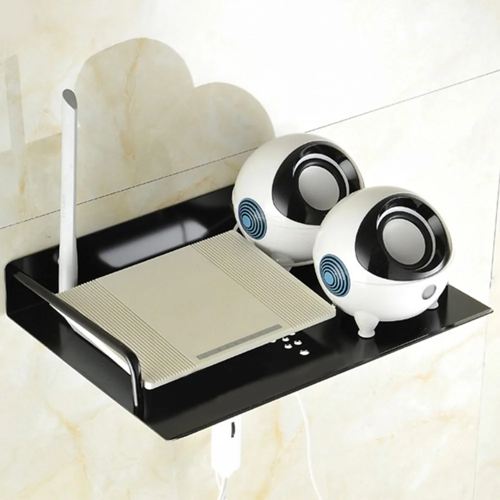 Multipurpose Projector Holder Metal Wall Mount Router Rack Practical Router Shelf Projector Shelf for Living Room Bedroom 4
