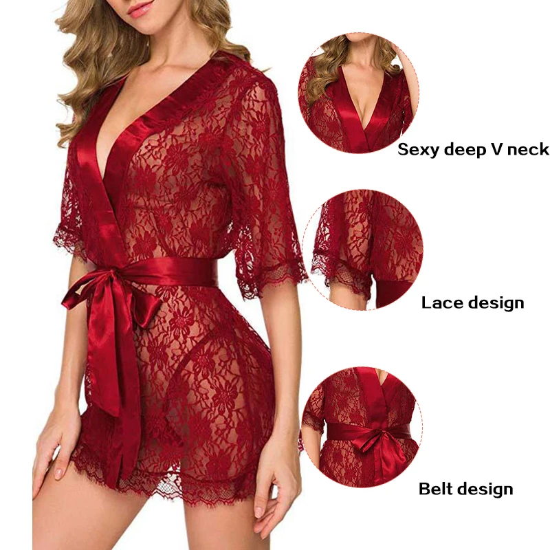 Women Floral Lace Nightgown Sleepwear