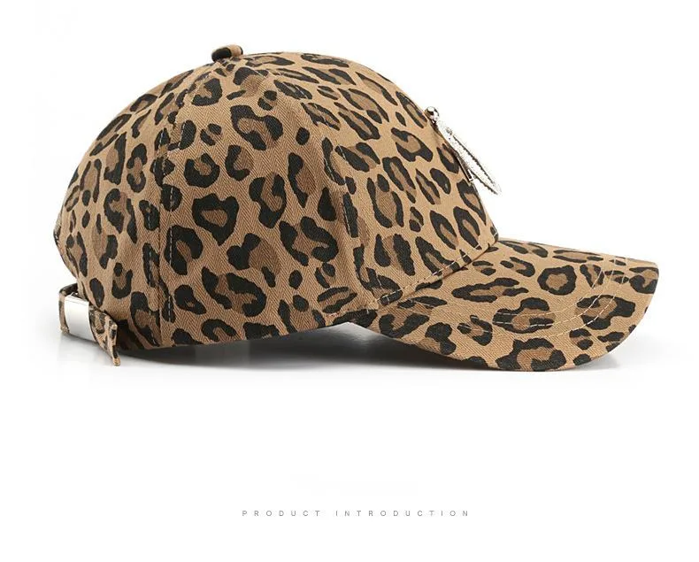Neuer Hut, modischer und minimalistischer Baseballhut mit gebogener Krempe und Leopardenmuster, beliebter Sportanhänger für die Straße im Freien, Entenschnabelhut_voghion.com
