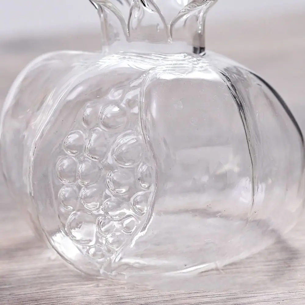 Creative Red Pomegranate Glass Vase Transparent Pomegranate Hydroponic Flower Vase Hammer Pattern Glass Fruit Vase Desktop 3