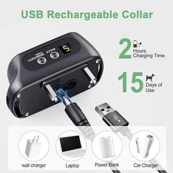 Rechargeable Dog Bark Collar with Beep Vibration and Shock,Anti Barking Collar for Small Medium Large Dogs, Humane Dog Training 5