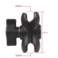 Double Socket Ram Mount Support Holder Clamp Compatible with 1 Inch 25mm Ball Mount Boule Ram Motorcycle Accessories 2