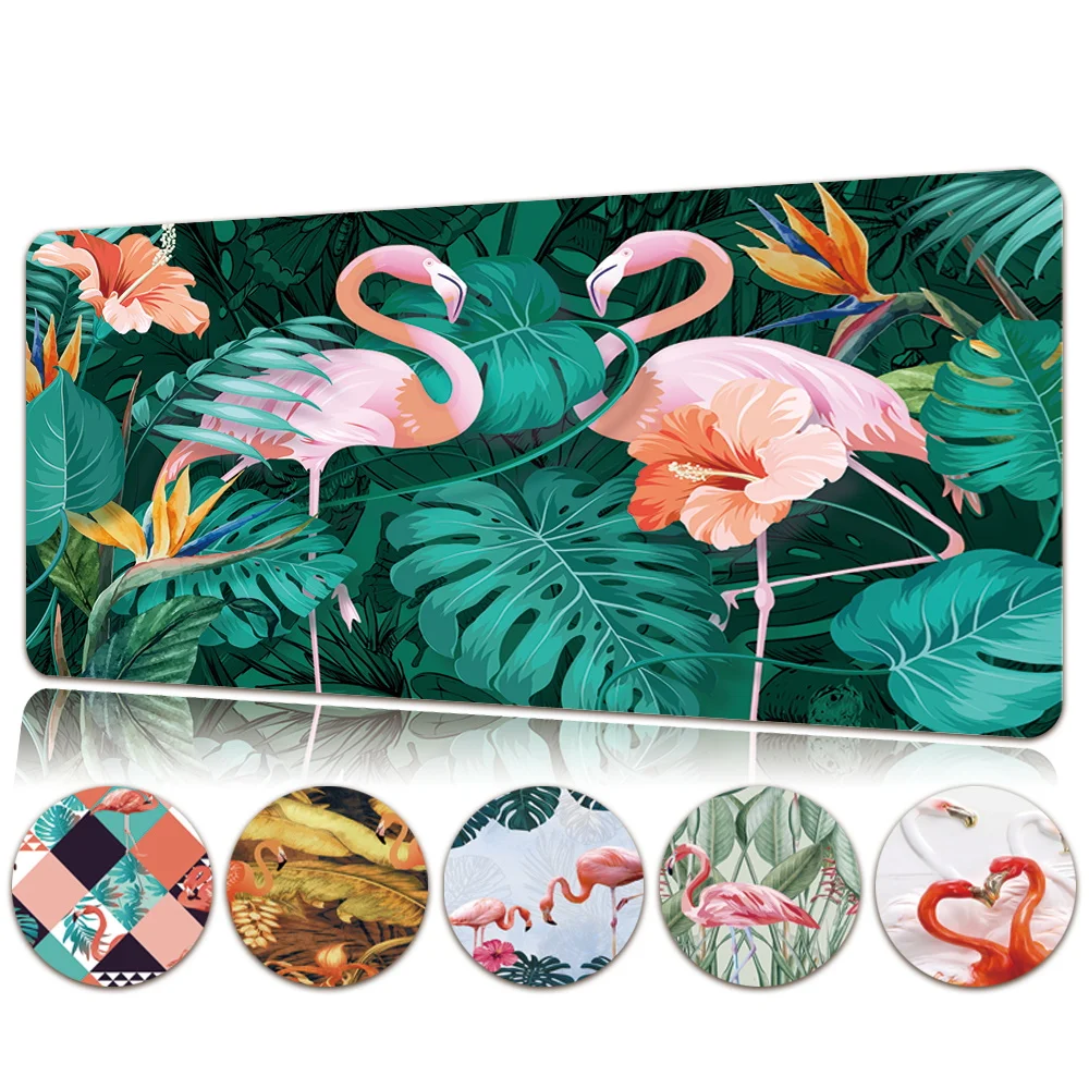 Non-slip Large Gaming Mouse Pad Flamingo Pattern Computer Mousemat High Quality PU Leather Desk Mat Keyboard Mouse-pad | Компьютеры и