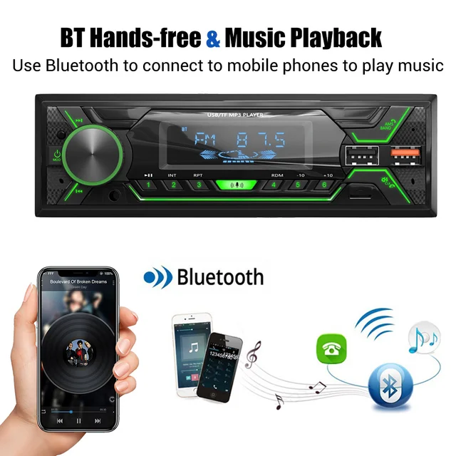 ESSGOO Car Radio 1 din Stereo Multimedia MP3 Player Digital Bluetooth FM ISO Power Aux Input USB Bluetooth Universal Autoradio - Image 2