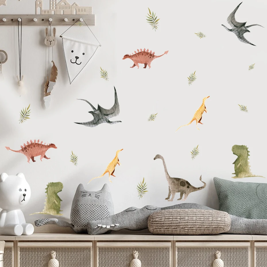 Dinosaur Wall Stickers Peel & Stick Removable Decals For Kids Room - Multicolor Set - View #3