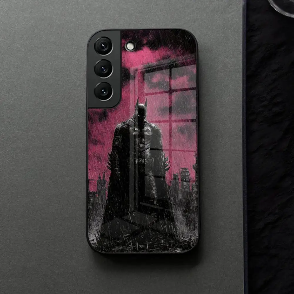 Elegant Batman Logo Glass Phone Case - Premium Protective Cover
