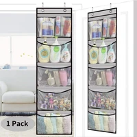 Over The Door Organizer with 5 Large Pockets Hanging Storage Shelves Grey 1