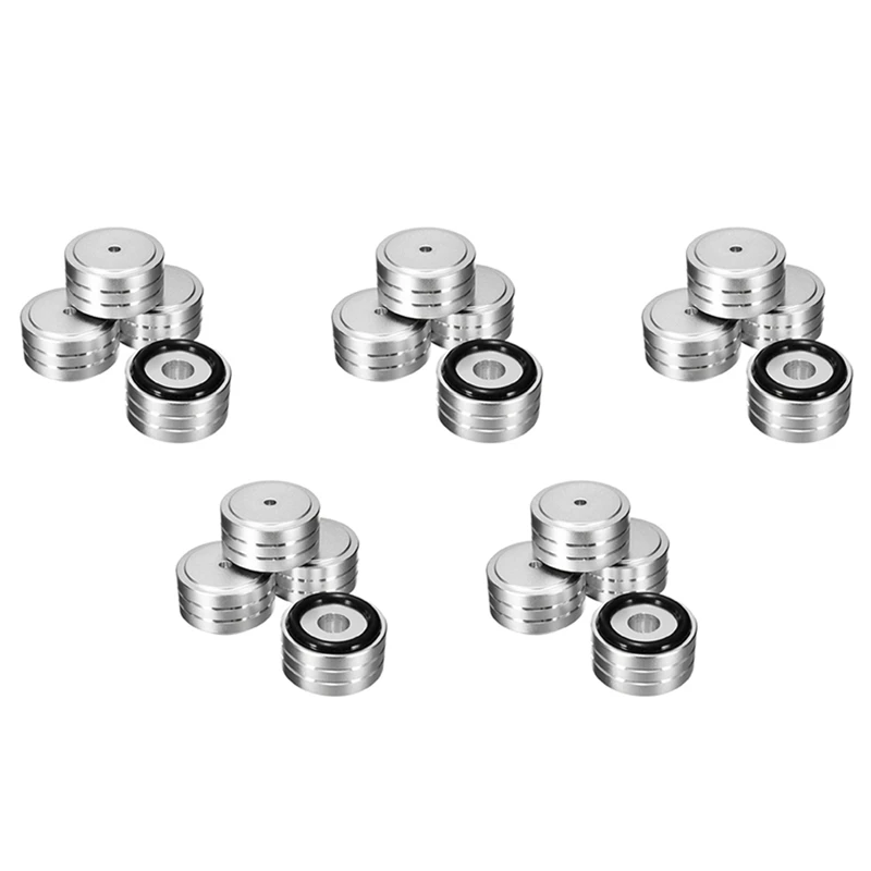

20Pcs 40X20mm Aluminum HIFI AMP Speaker Isolation Stand Turntable DAC Feet Pad (Silver)