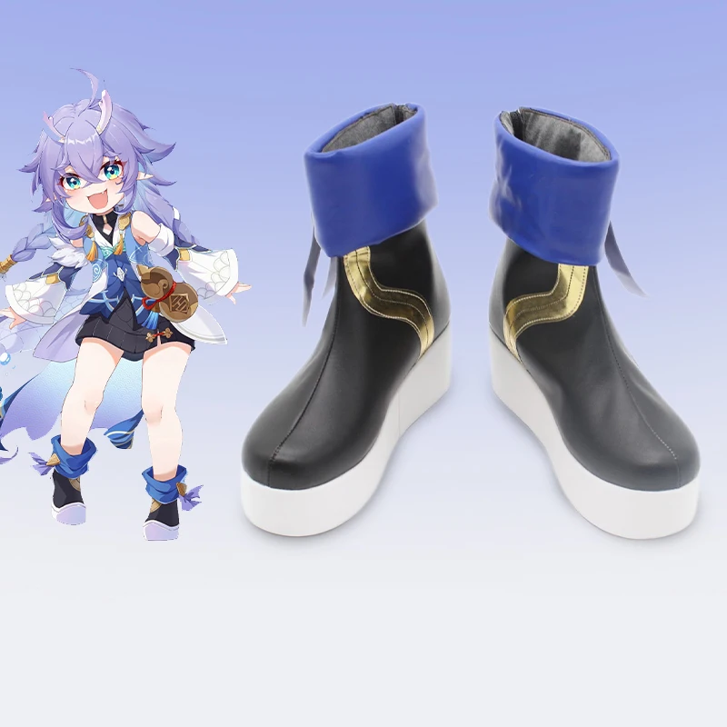 

Honkai Star Rail Bailu Cosplay Shoes Boot Bailu Costume Shoes For Women Girls PU Leather Party Halloween