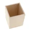 Square Unfinished Wood Pen Container Storage Box for Kids DIY Crafts 3