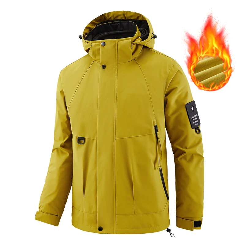 Winter Men Outdoor Windproof Ski Jacket Coat Man Sport Detachable 2 Piece Jacket Men Waterproof Jogger Windbreaker Plus Size 8XL 2