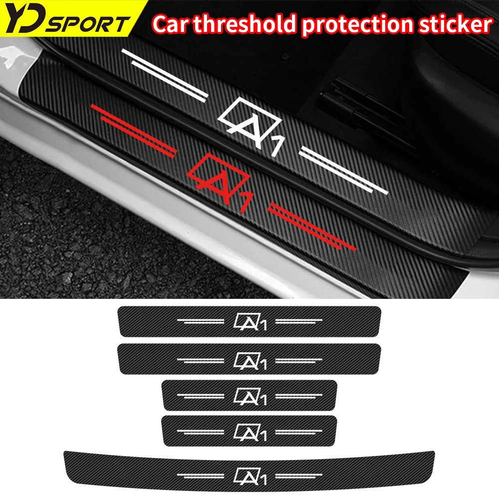 

Car Door Sill Carbon Fiber Sticker Trunk Threshold Side Anti Scratch Tape Waterproof Decal Sticker For Audi A1 Auto Accessories