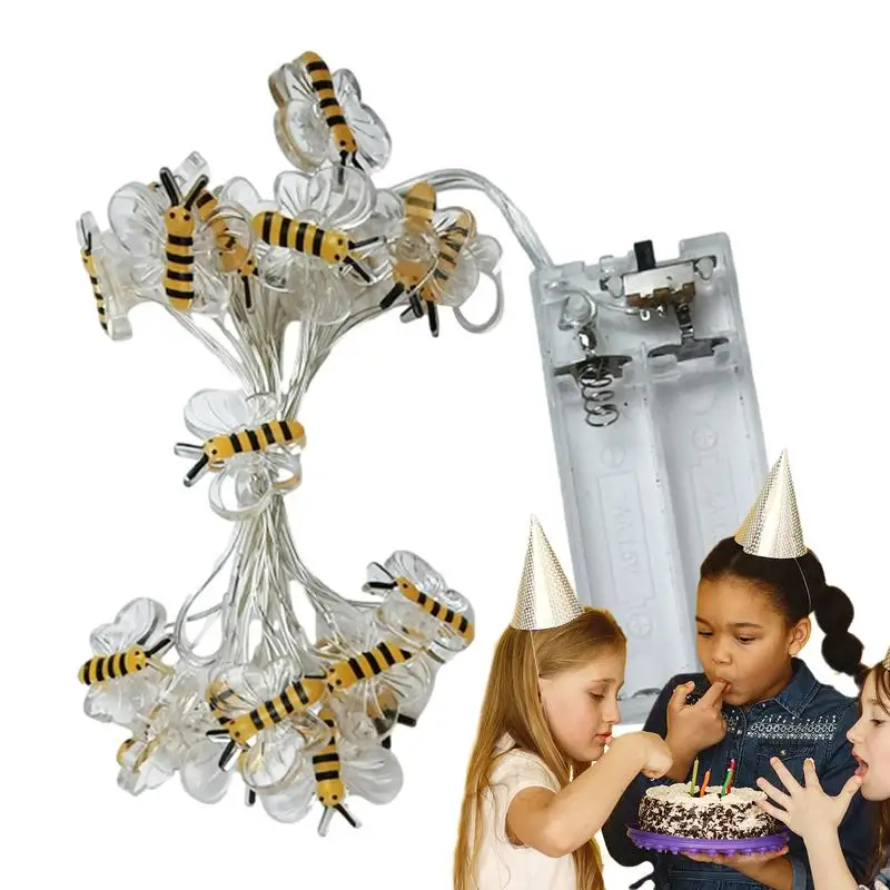

Bee Decor String Lights Honeybee Lawn String Lighting With 20 LED Wedding Decorations String Lights For Wedding Party Balcony