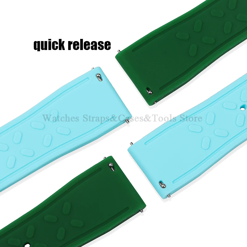 Premium Silicone Watch Strap - Quick Release Rubber Sport Band 20mm 21mm 22mm
