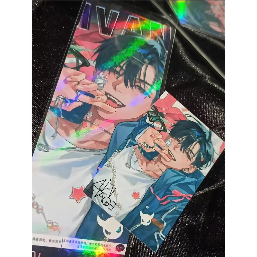 Anime photo cards anime keychain keychain pendant 6Pcs/Set Alien Stage Ivan Till Cards Badge Brooch Bookmark Postcard Laser Ticket Acrylic Keychain Set anime accessories props