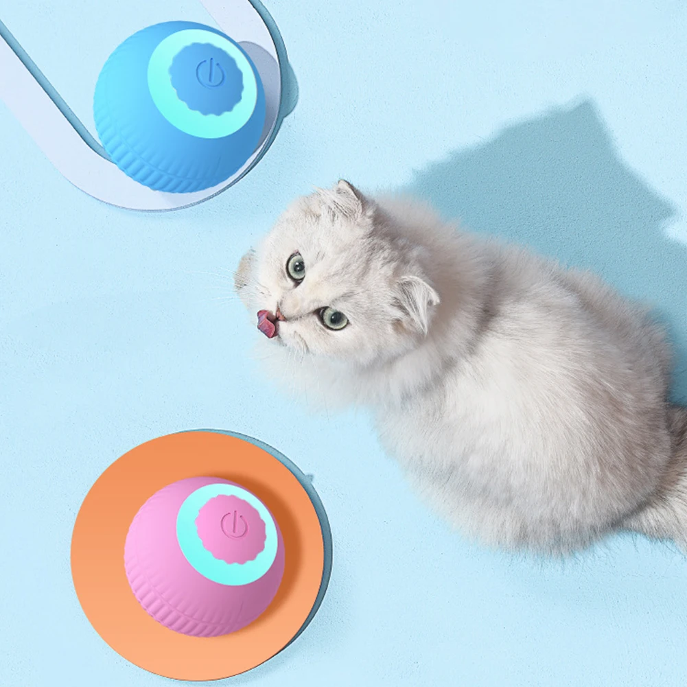 전기 고양이 공 장난감, USB 충전식 스마트 인터랙티브 고양이 장난감, ABS 지능형 롤링 장난감 공, 새끼 고양이 개 놀이용
