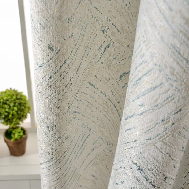 1PC Chenille Curtains for Living Room Bedroom Shade White Cloth  Blackout Light Luxury Custom Nordic Minimalist Modern 2
