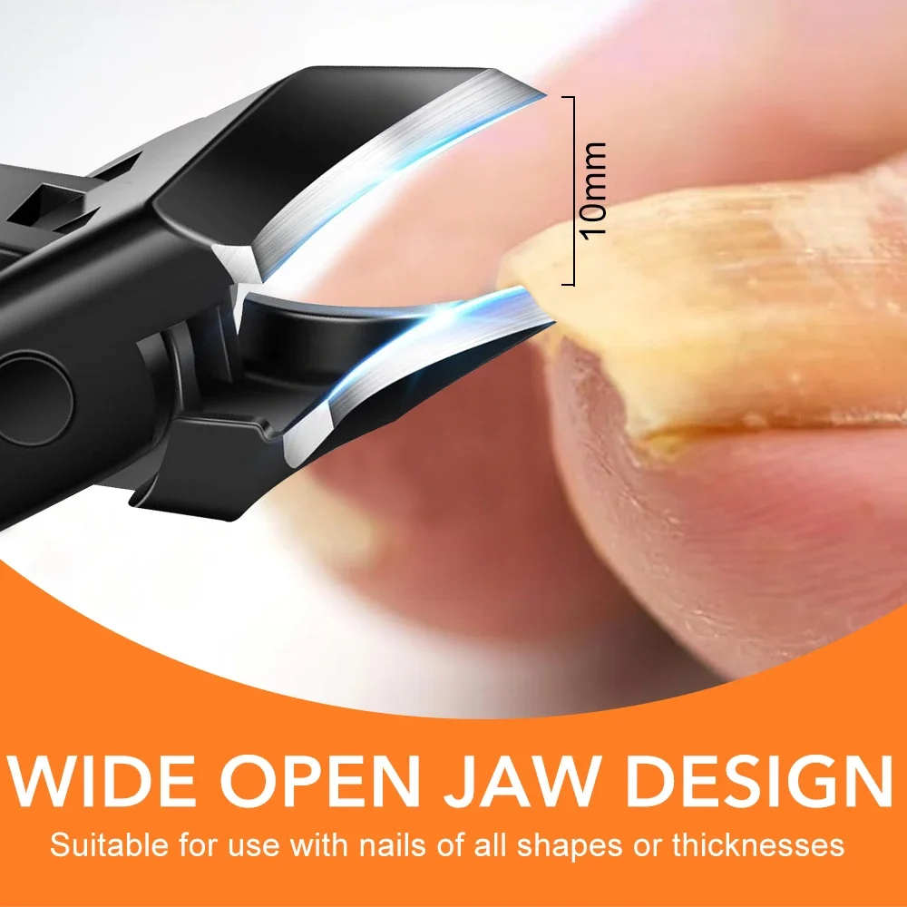 1Pc Stainless Steel Slanted Edge Nail Clipper Splash-Proof Large Opening Nail Clipper Portable Dead Skin Removal Cuticle Trimmer