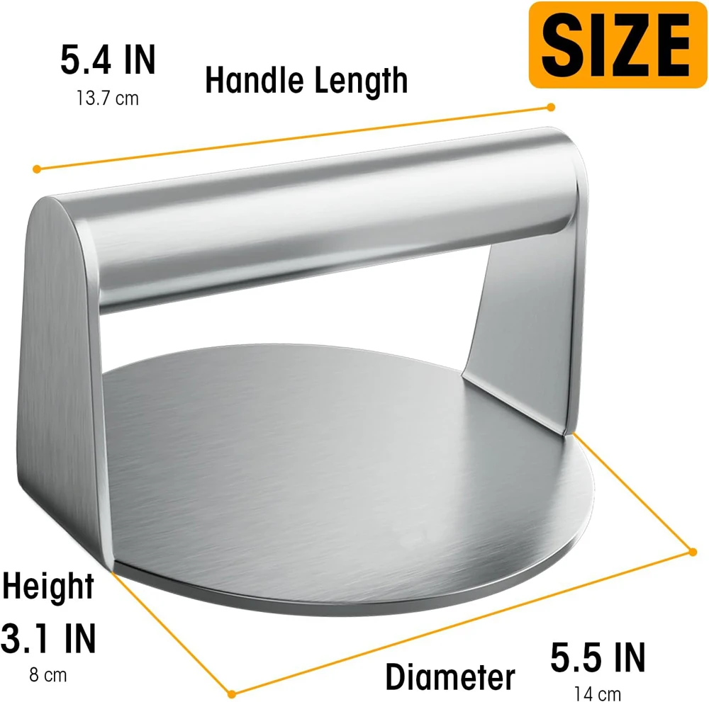 Hamburger Meat Press 430 Stainless Steel Circular Square Burger Meat Press Kitchen Tool Non-Stick Plate burger press burger maker