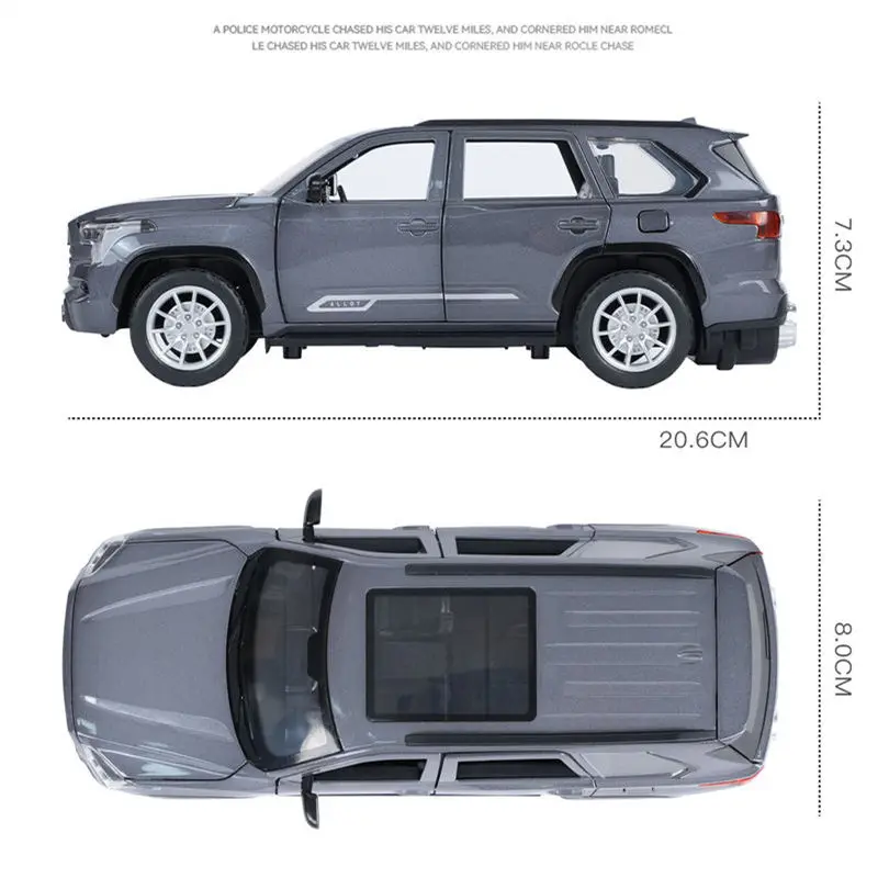 1/24 Sequoia SUV Alloy Car Model Diecasts & Toy Metal Off-Road Vehicles Car Model High Simulation Sound and Light Childrens Gift 4