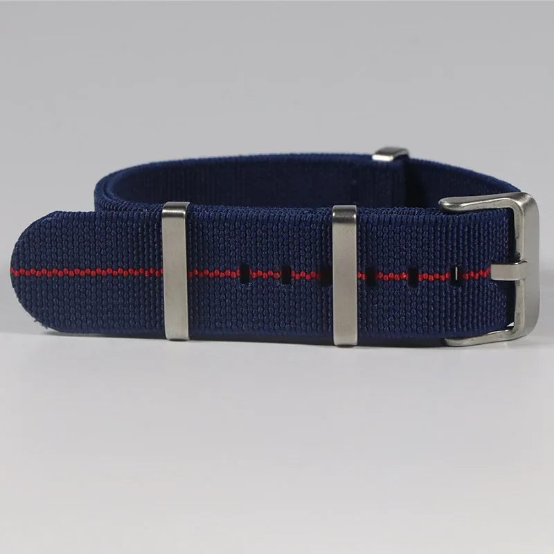 Bi-Color French Parachute Nylon Elastic Watch Strap - Military Style Bracelet