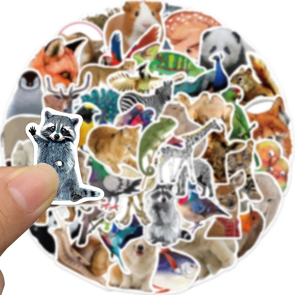 50pcs Jungle Zoo Wild Animal Stickers Aesthetic Phone Wall Scrapbook Motorcycle Waterproof Cartoon Sticker for Kids Toys Gifts 3