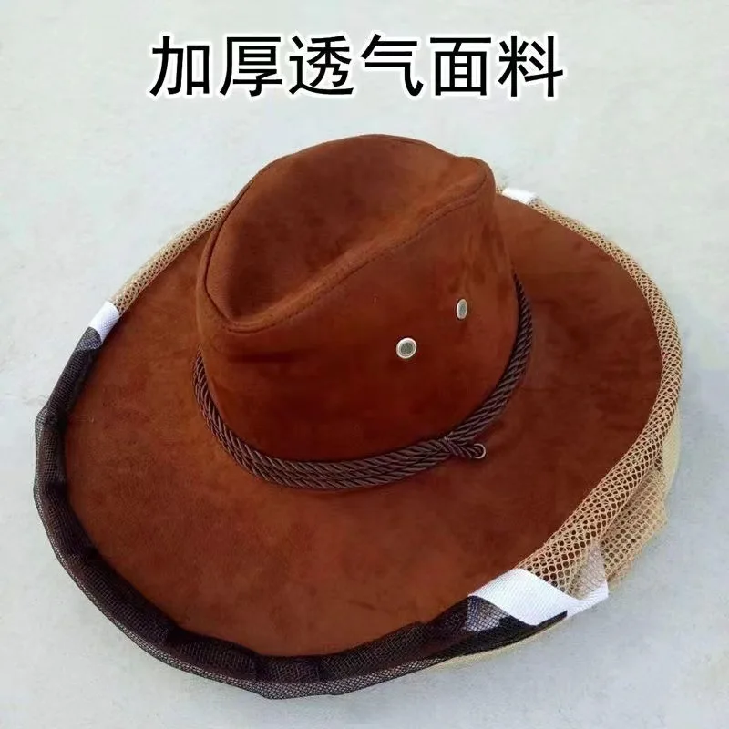 1PC Beekeeping Cowboy Hat Beekeeping Protector Cap Beekeeper Fly Insect Net Cowboy Comfortable Design Anti bee Hat