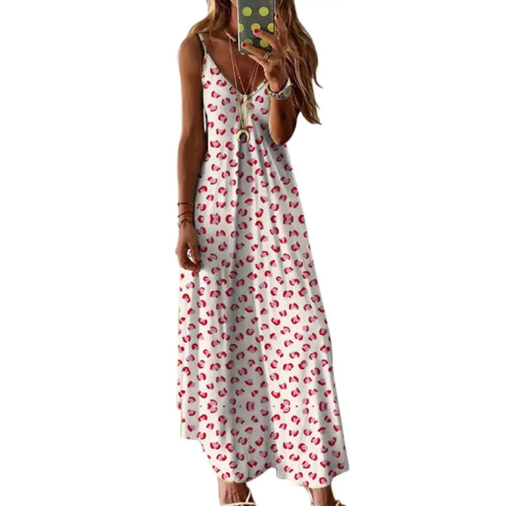 Sexy Dress for Women Clothing 2024 Summer Beach Vacation Camisole Long Floral Skirt Female Elegant Maxi Midi Dress M L XL XXL - Image 6