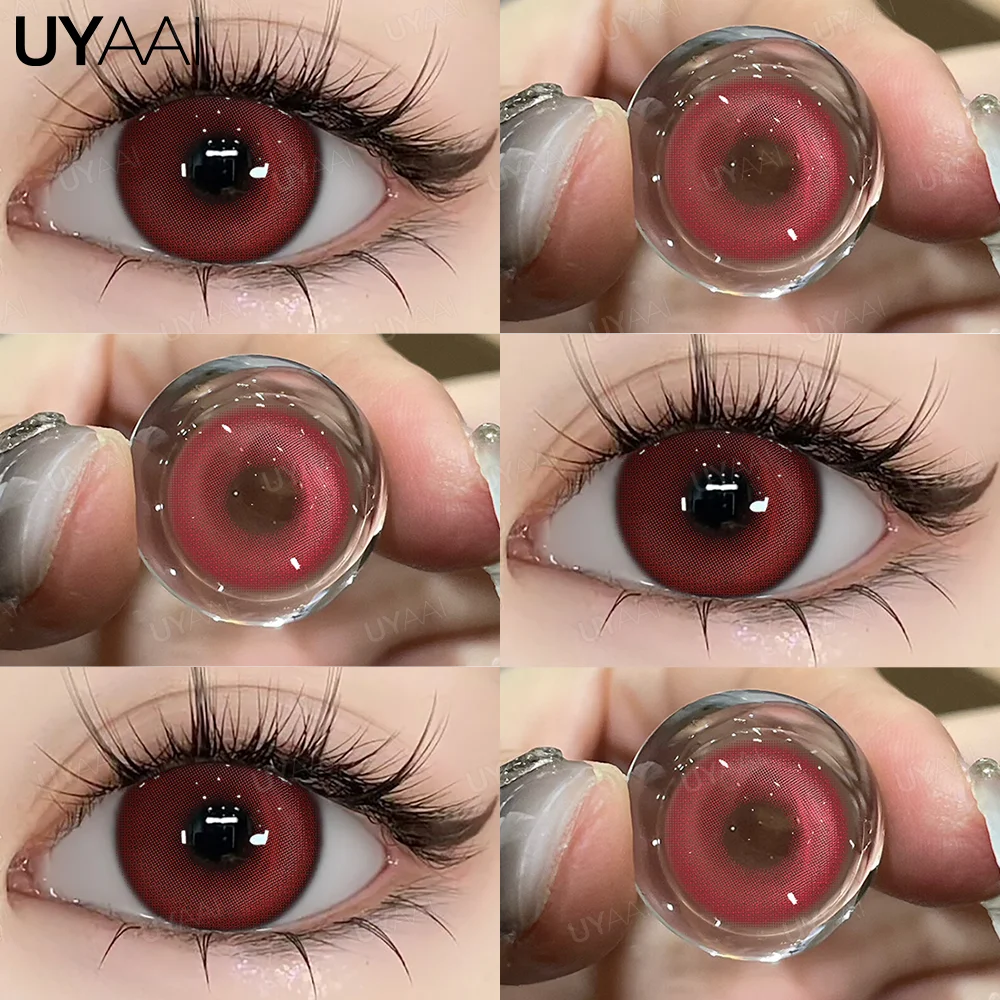 Vibrant Pink & Red Contact Lenses with Deluxe Case & Tweezers - Beauty Enhancing Soft Lenses