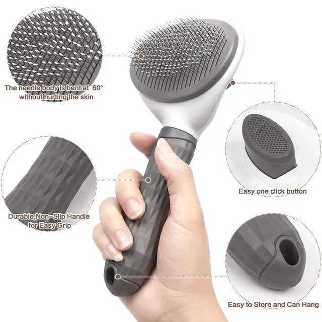 Dog Brush Cat Comb Pet Self Cleaning Hair Remover Brush For Dogs Cats Puppy Kitten Grooming Tools Dog Dematting Comb 4