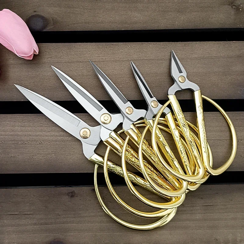Stainless Steel Sewing Gold Scissors Short Cutter Durable Vintage Embroidery Tailor Scissors Fabric Cutter Craft Tool Sewing sewing scissors tailor scissors craft scissors sewing supplies