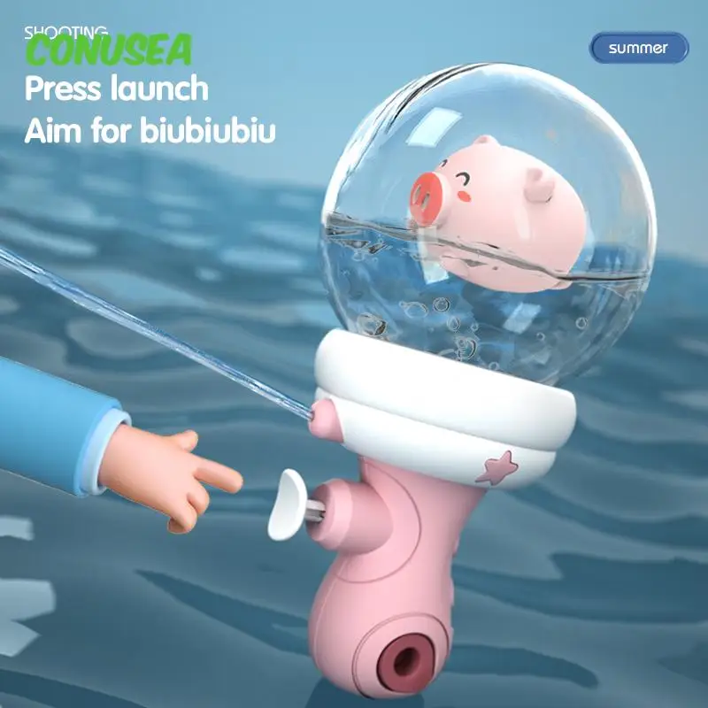 Water Gun Led Cute Mini Guns Children's Cartoon Spray Pistols Machine Baby Bath Toys for Kids Outdoor Swimming Pool Party Toy 4