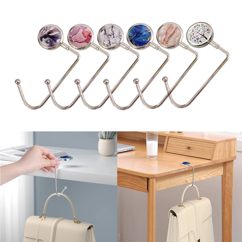 Gancho para bolso para mesa, paquete de 3 soportes instantáneos para  bolsos, colgador largo para mujer, soporte para bolsillo, almacenamiento de