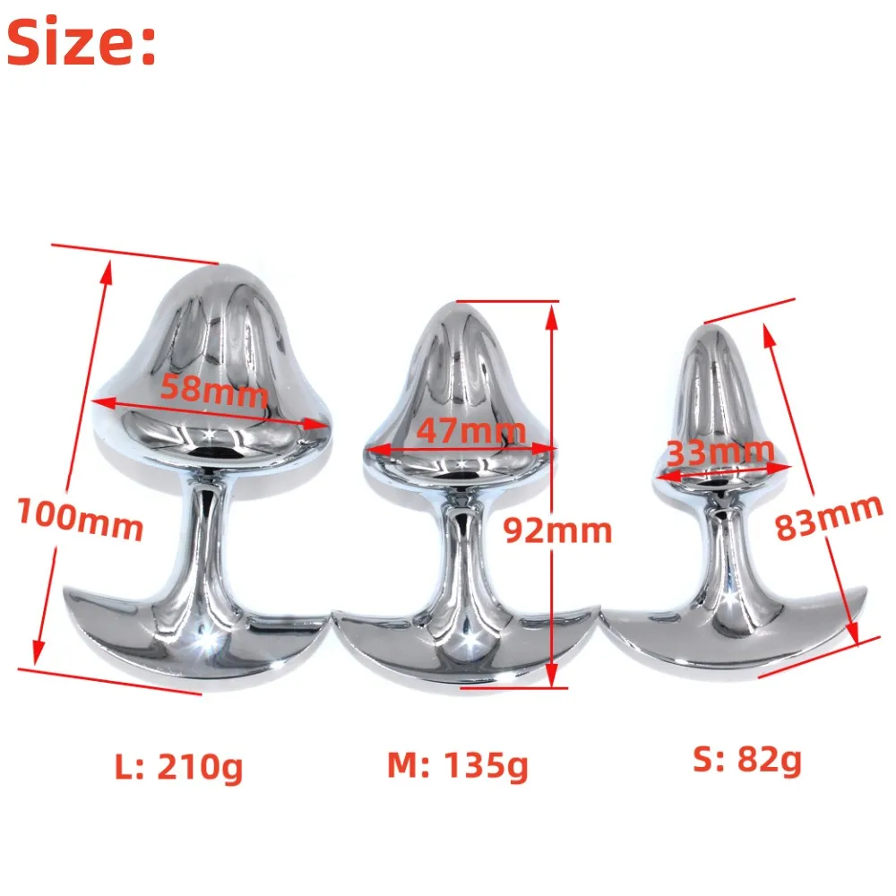 Mushroom Metal Butt Plug Sphincter Training Anal Dilator Massager_voghion.com