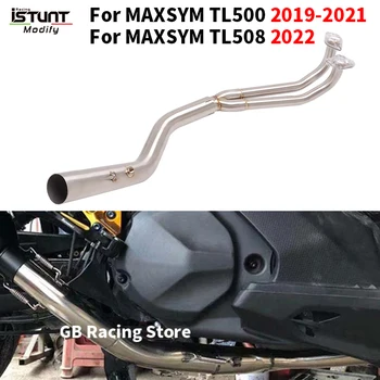Slip For SYM MAXSYM TL500 TL508 2019 -2022 Full System Motorcycle Exhaust Escape Modified Moto Stainless steel Front Link Pipe