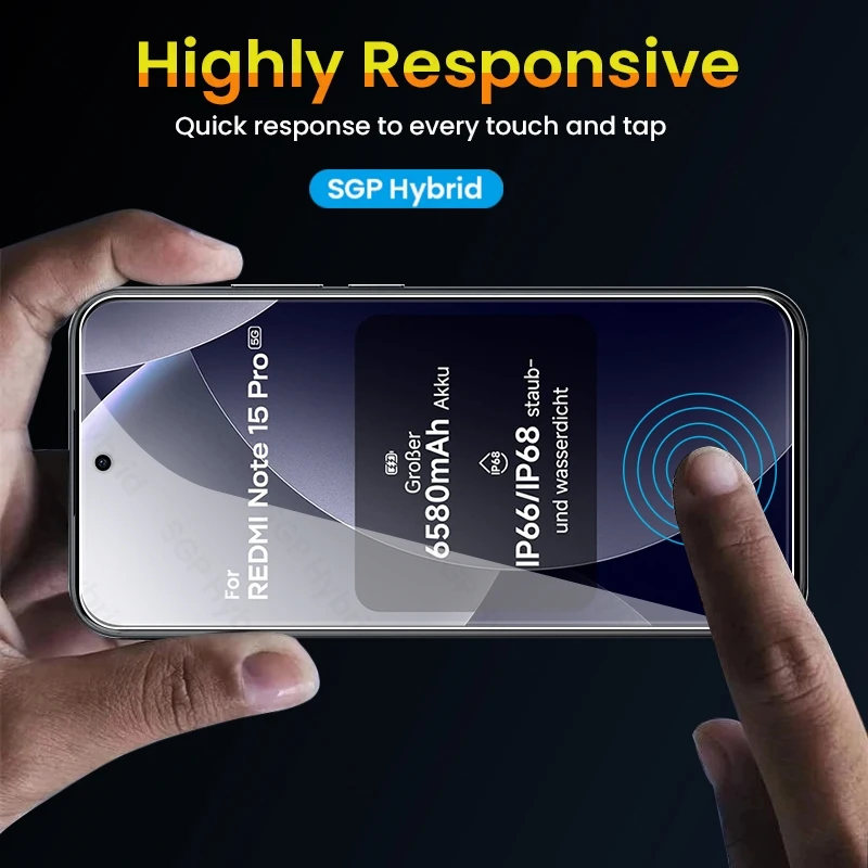 레드미 노트 15 프로 5G용 9H 투명 보호 강화유리 3개, 레드미 노트 15 프로 5G 풀커버 강화유리