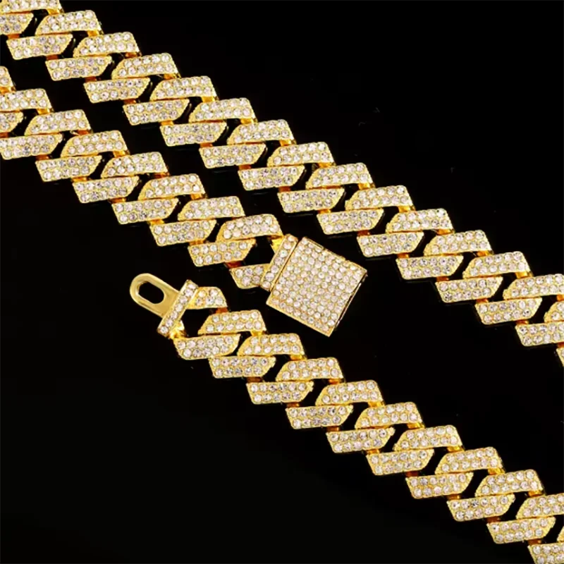16mm Cuban Link Chain Set Necklace + Bracelet