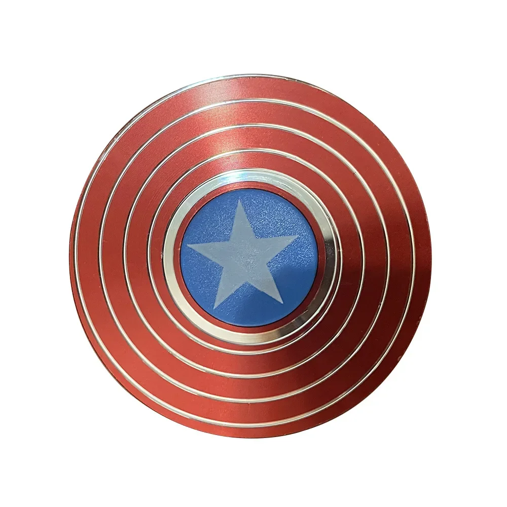 Round Shield Aluminium Fidget Spinner Superhero Fast Bearing Finger Hand Spinner Adult Stress Relief Toy Anti Stress Fidget Toys 5