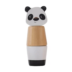 Montessori Wooden Bear Knob Puzzle Rattle Toy for Kids - Educational Gift Edition (Panda)