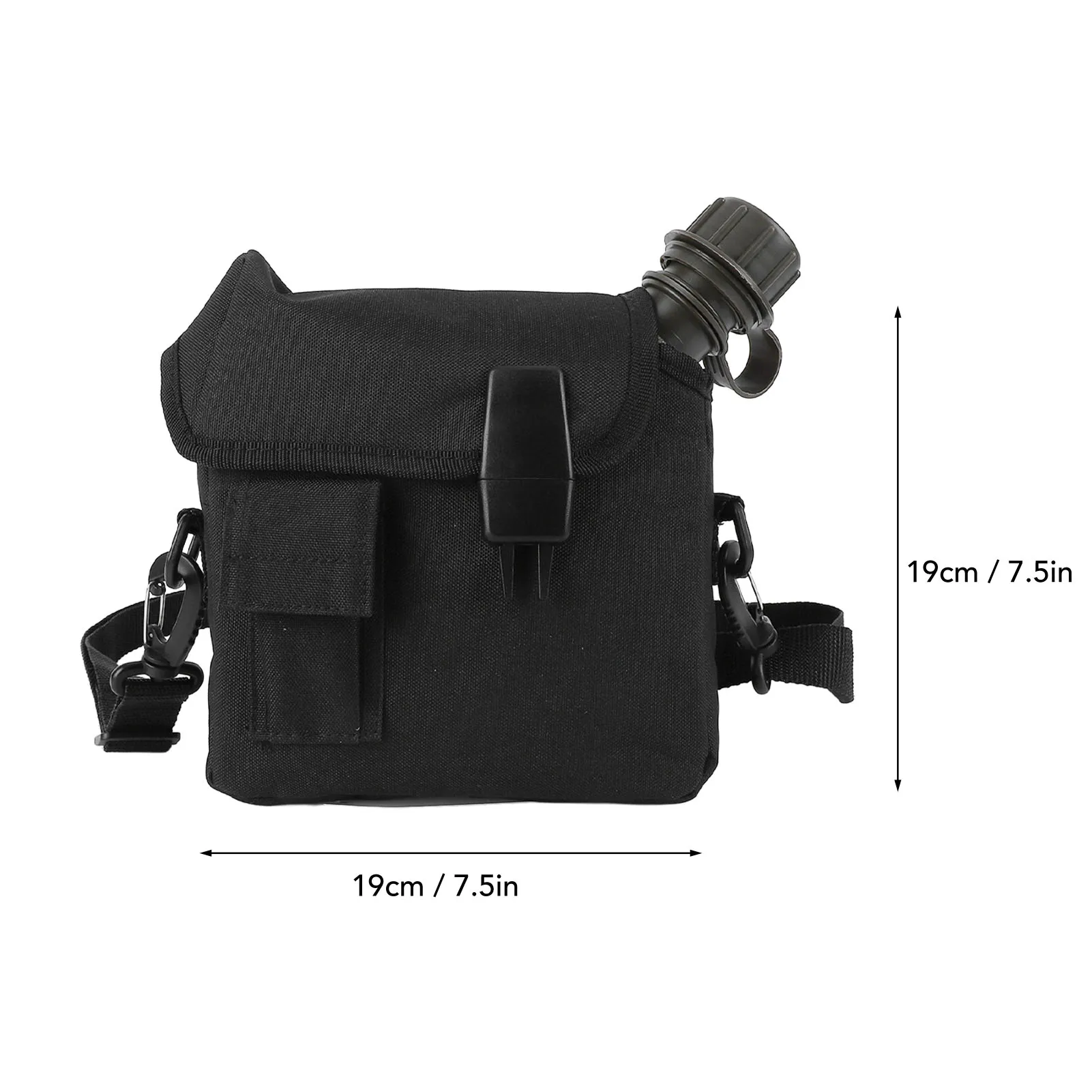 Flat Camping Water Bottle Portable Wearable PVC Hiking Water Bottle Leakage Proof 1.5L Large Capacity with Waist Bag for Travel