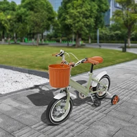 Vélo pour enfants de 12 pouces avec roues d'entraînement + panier, vélo pour enfants à deux freins, charge 40 kg pour les âges de 2 à 4 ans (vert/jaune/rose) 2