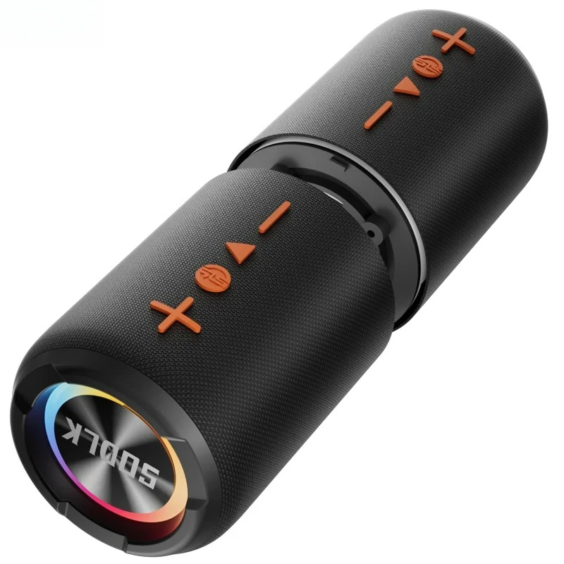 Shock Bass Bluetooth Speaker RGB Colorful Light Show 9D Surround Sound Wireless Portable Boombox For Home Outdoor And Karaoke