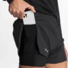 Summer Quick Dry Fitness Running Shorts Men's Stretch Gym Bodybuilding Mesh Breathable Training Double-layer 2in1 Short Pants 4